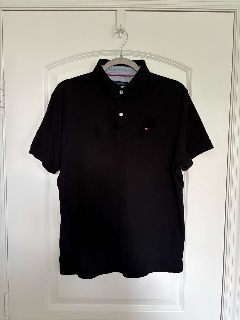 Tommy Hilfiger Men's Black Polo with Signature Chest Logo